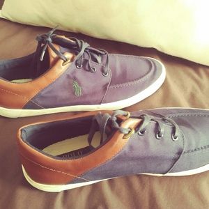 Navy& Leather Polo Shoe